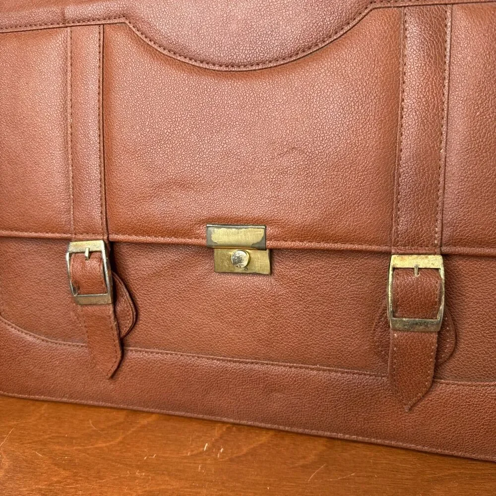 Vintage Raymond Brown Attache Briefcase Portfolio Satchel Office Bag EUC